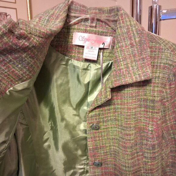 NWT Women’s Lined Light Green Pink Blazer Jacket Spring Fall Winter Jackets M 10 - Picture 9 of 9